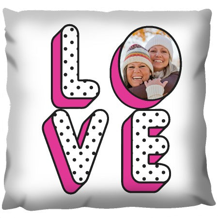 The Word Love Photo - Personalized Cushion