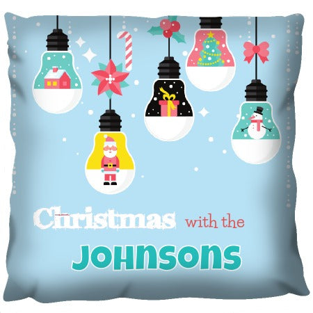 Christmas Bulbs - Personalized Cushion