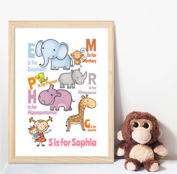 Animal Alphabet Children's Print