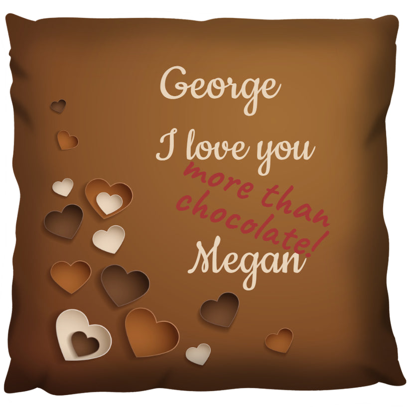 Love More Than Chocolate - Personalized Cushion