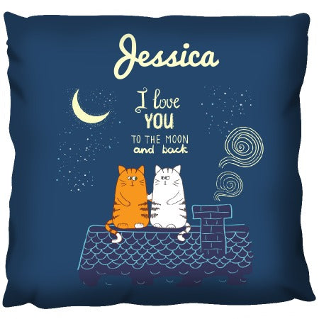 Love to the Moon Cats - Personalized Cushion
