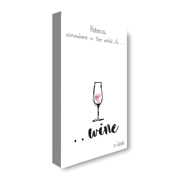 Wine O'Clock - Personalized Canvas