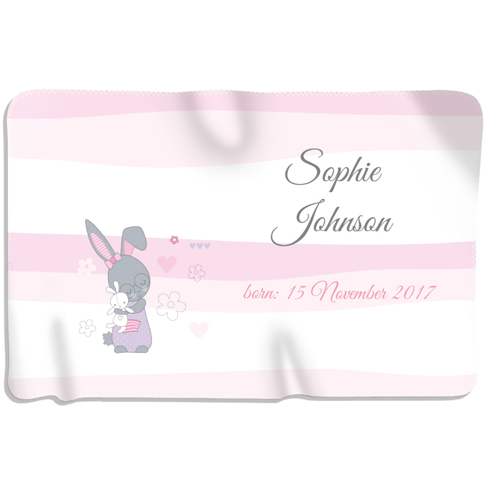 Cute Bunny - Personalized Blanket