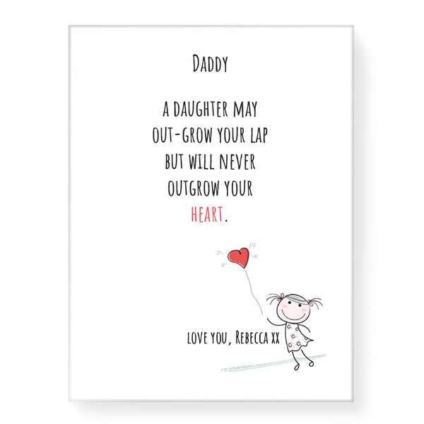 Never Outgrow Your Heart - Personalized Canvas