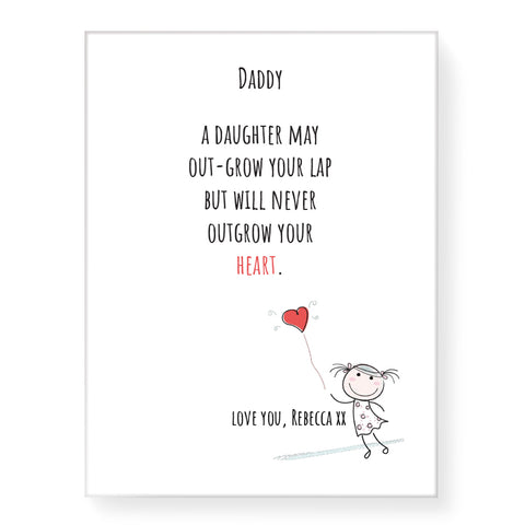 Never Outgrow Your Heart - Personalized Canvas