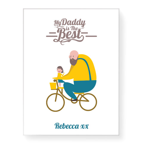 Daddy is Best Bicycle - Personalized Canvas