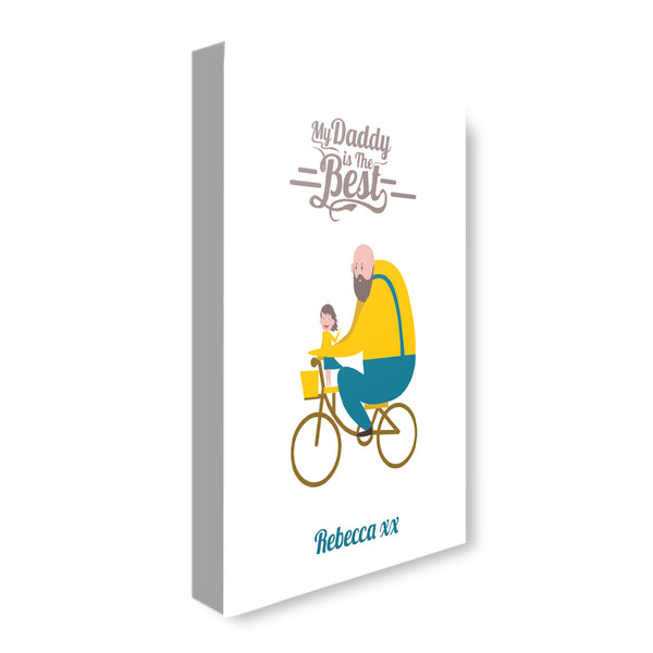 Daddy is Best Bicycle - Personalized Canvas