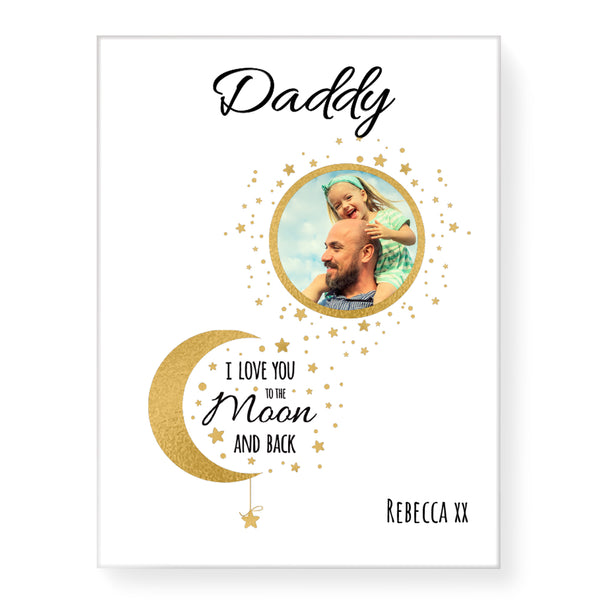 Love Daddy to the Moon - Personalized Canvas