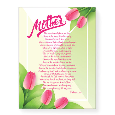 Mother Poem Daffodils - Personalized Canvas