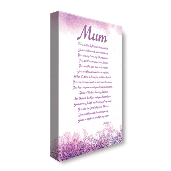 Purple with Poem - Personalized Canvas