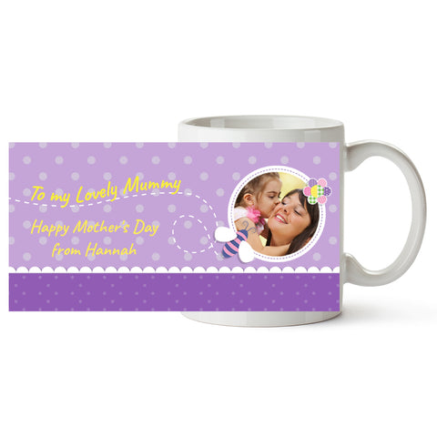 Purple Bee with Photo - Personalized Mug