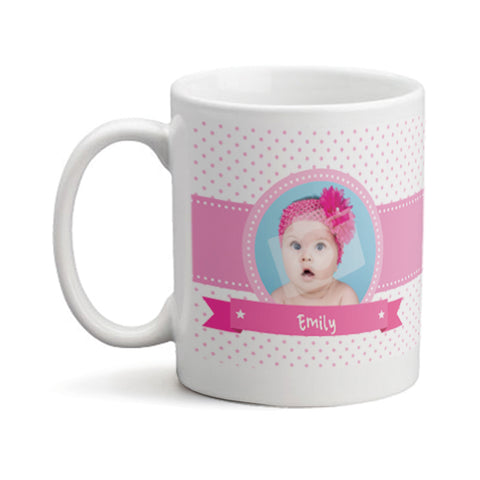 Baby Girl Photo with Bear  - Personalized Mug