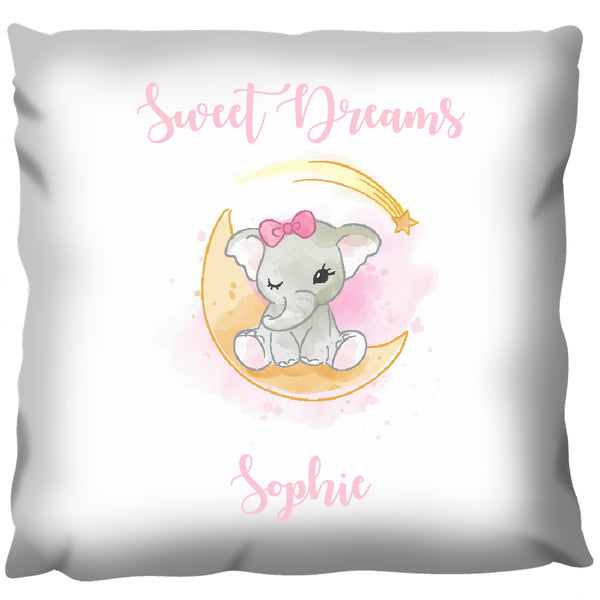 Baby Elephant on Moon - Personalized Cushion