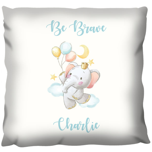 Flying Elephant - Be Brave - Personalized Cushion