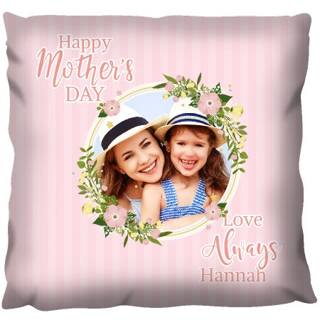 Mothers Day Floral Photo Frame - Personalized Cushion