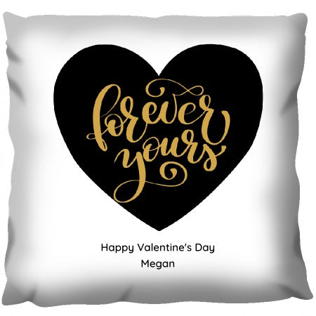 Forever Yours Black and Gold - Personalized Cushion