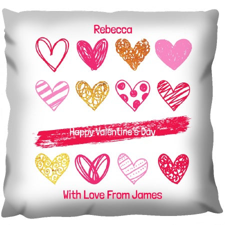 Love-hearts Design - Personalized Cushion