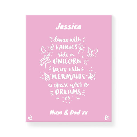 Pink Poem - Personalized Canvas